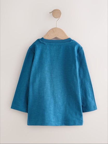 Dsiney Kidz - Blue Transport Diggers Long Sleeve Appliqué T-Shirt (3mths-7yrs) image 2