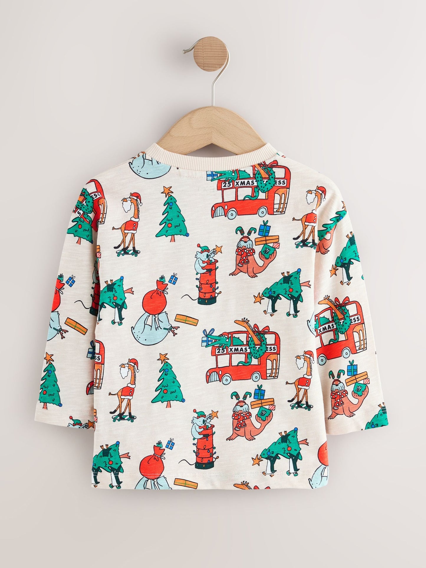 Stone All-Over Print Christmas Long Sleeve T-Shirt (3mths-7yrs)