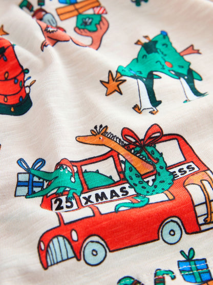 Stone All-Over Print Christmas Long Sleeve T-Shirt (3mths-7yrs)