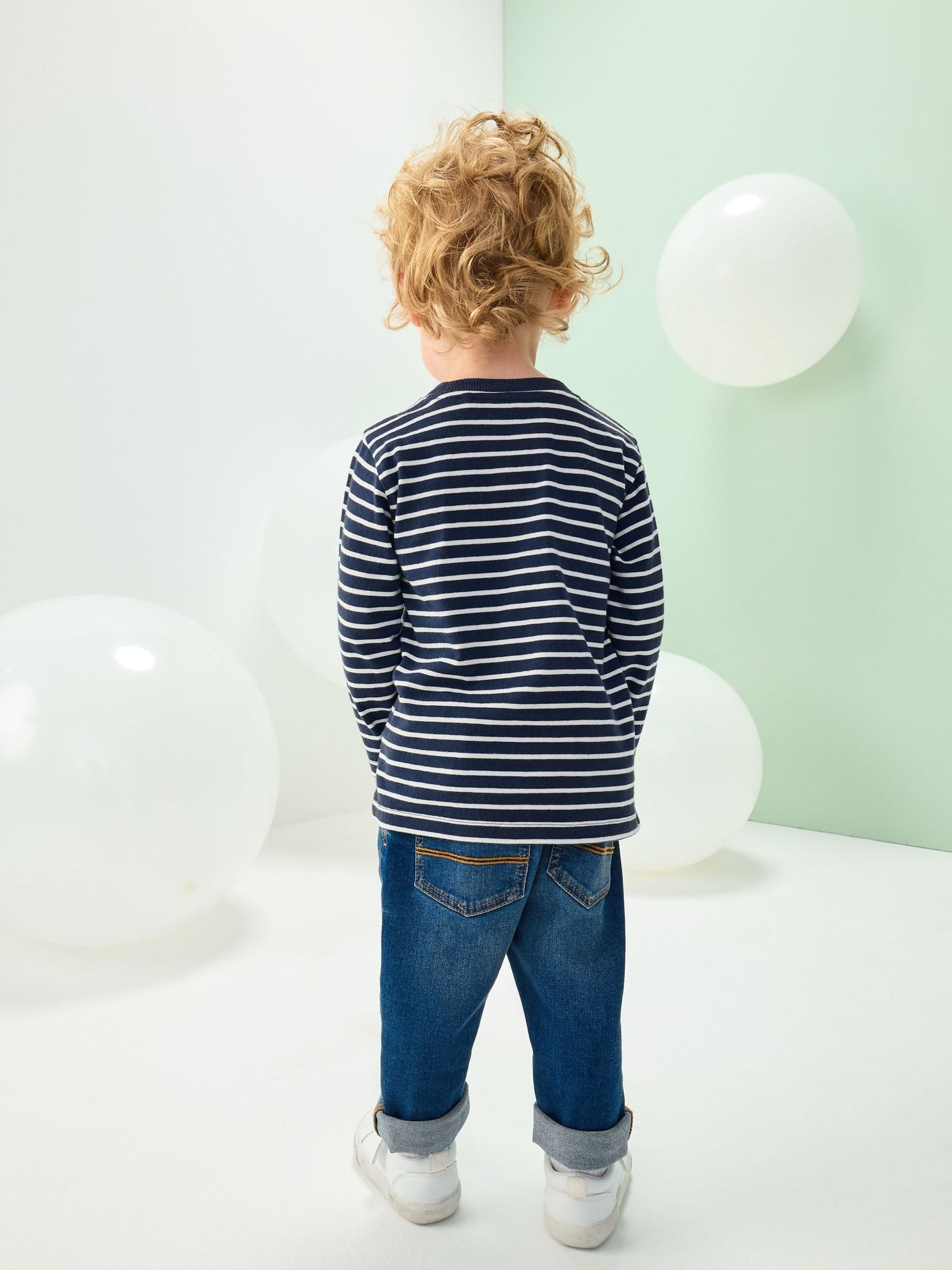 Navy/White Appliqué Christmas Long Sleeve T-Shirt (3mths-7yrs)