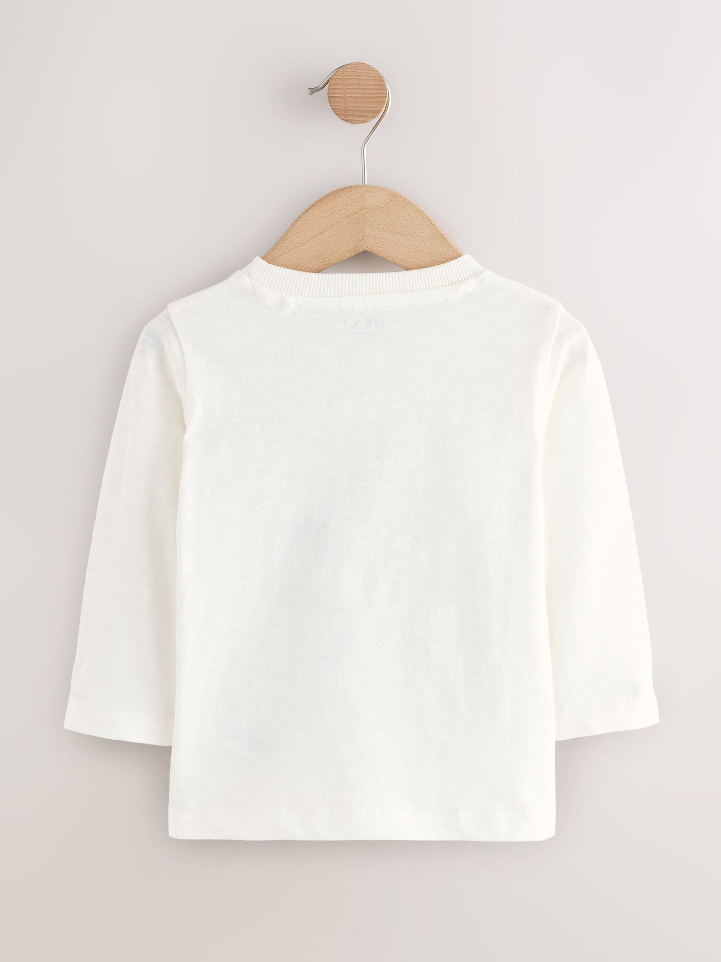 White Graphic Print Embroidered Christmas Long Sleeve T-Shirt (3mths-8yrs)