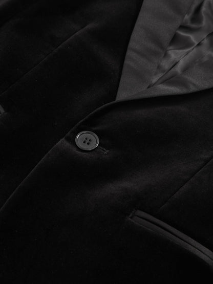 Reiss Black Ace 3-9 yrs Single-Breasted Velvet Blazer image 5