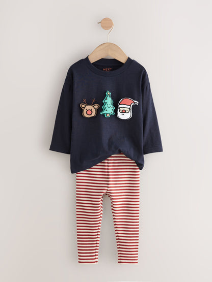 Dsiney Kidz - Navy Christmas Padded Long Sleeve Top and Leggings Set (3mths-7yrs) image 6
