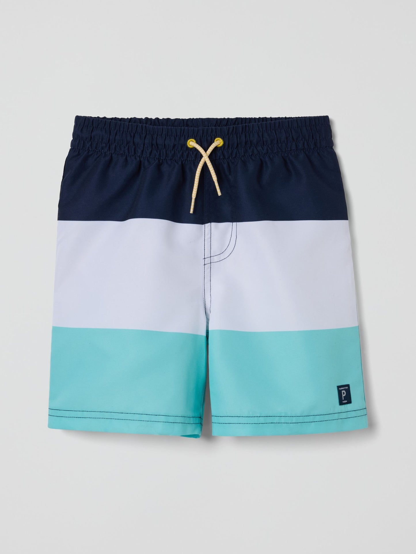 Polarn O. Pyret Blue Block Colour Swim Shorts image 1