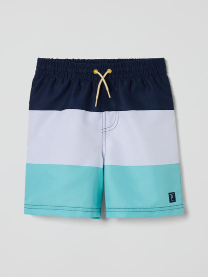 Polarn O. Pyret Blue Block Colour Swim Shorts image 1