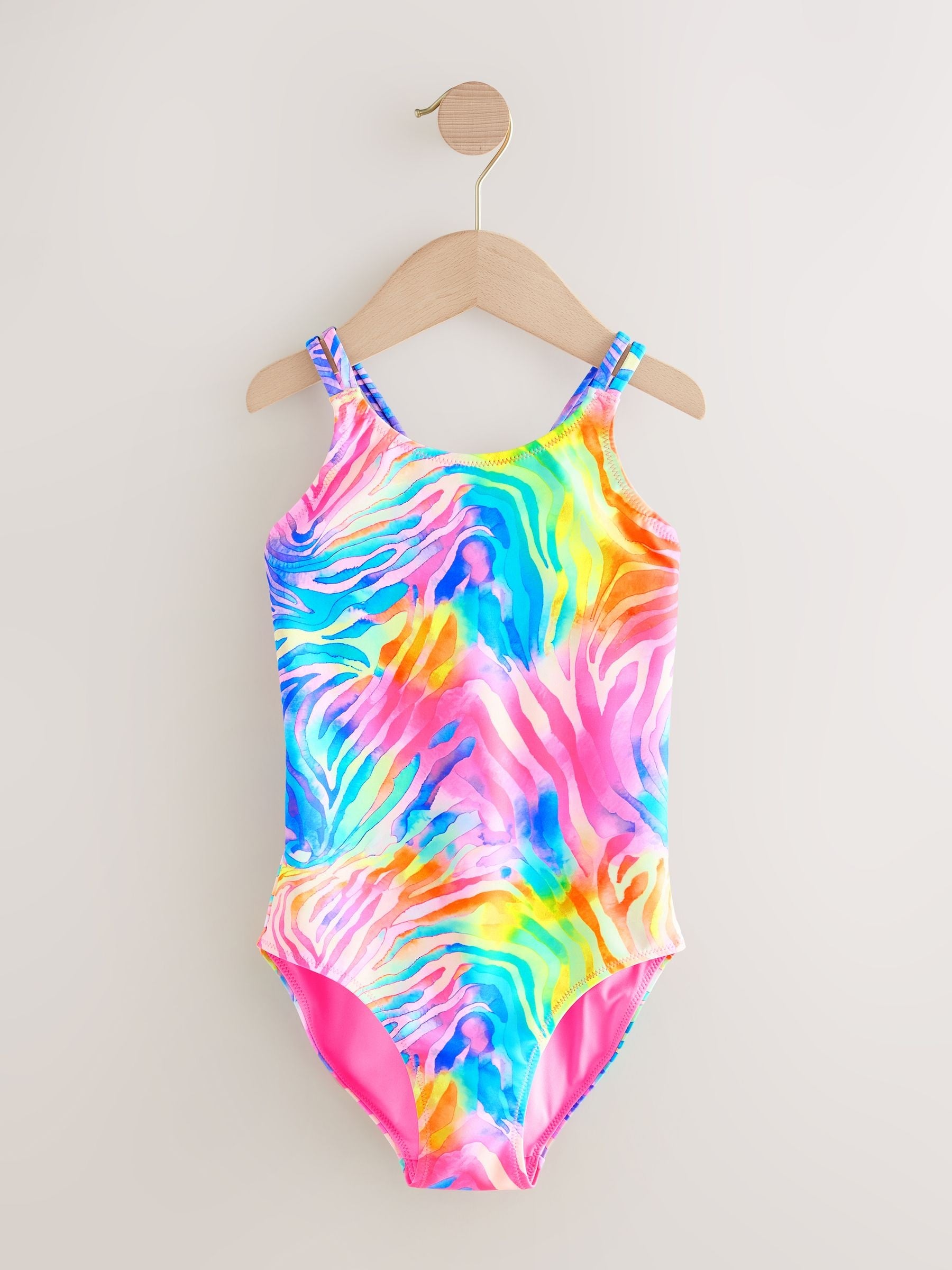 Rainbow Zebra Double Strap Swimsuit (3-16yrs) image 4