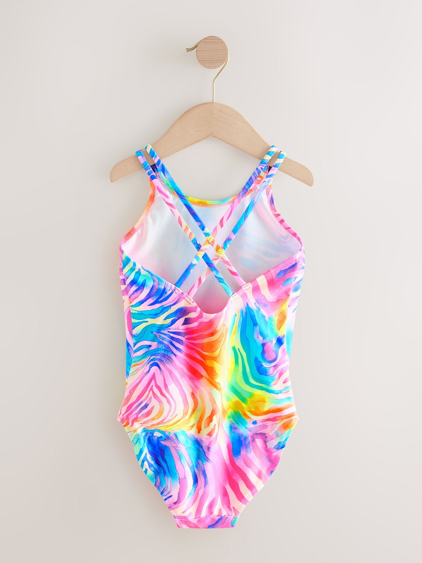 Rainbow Zebra Double Strap Swimsuit (3-16yrs) image 5