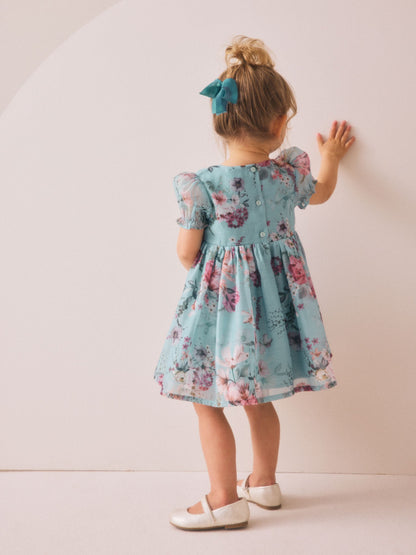 Blue Flower Corsage Dress (3mths-8yrs) image 3