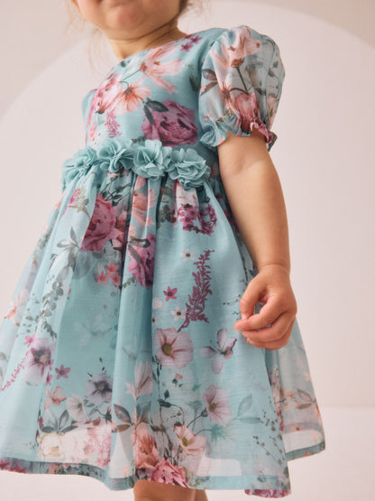 Blue Flower Corsage Dress (3mths-8yrs) image 4