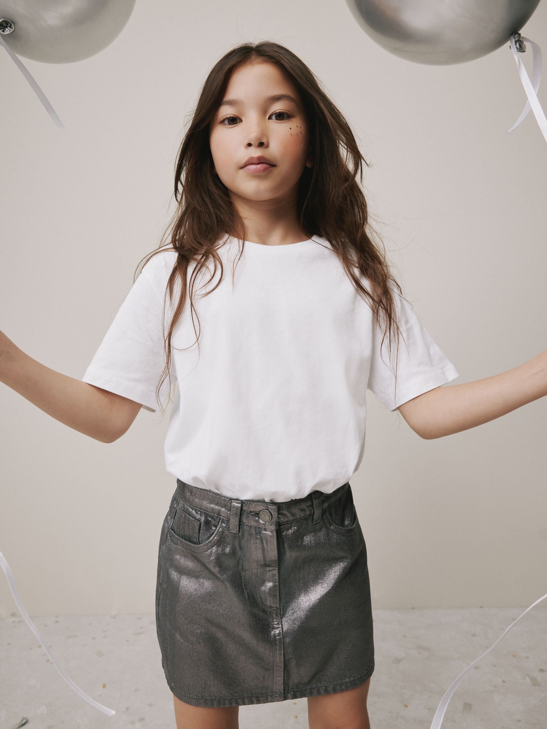 Dsiney Kidz - Charcoal Grey Foil Printed Mini Skirt (3-16yrs) image 1