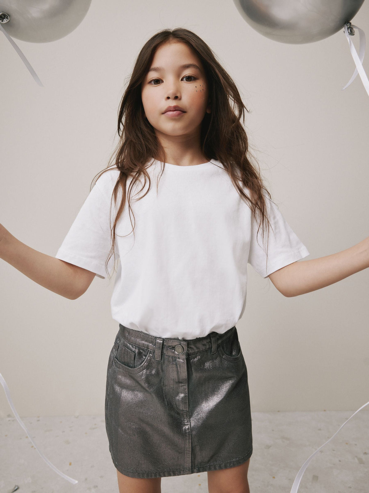 Dsiney Kidz - Charcoal Grey Foil Printed Mini Skirt (3-16yrs) image 1