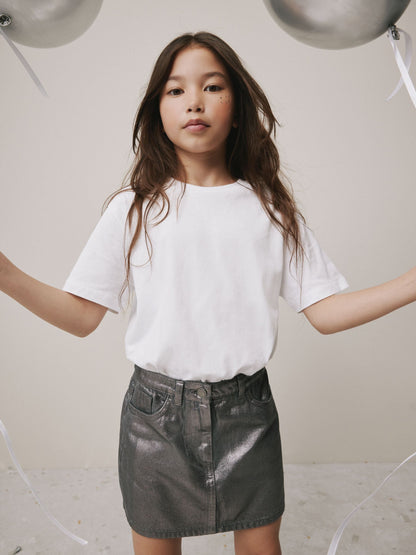 Dsiney Kidz - Charcoal Grey Foil Printed Mini Skirt (3-16yrs) image 1