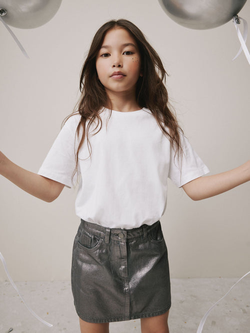 Dsiney Kidz - Charcoal Grey Foil Printed Mini Skirt (3-16yrs) image 1
