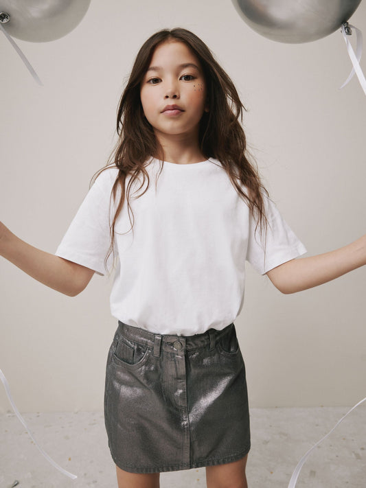 Dsiney Kidz - Charcoal Grey Foil Printed Mini Skirt (3-16yrs) image 1