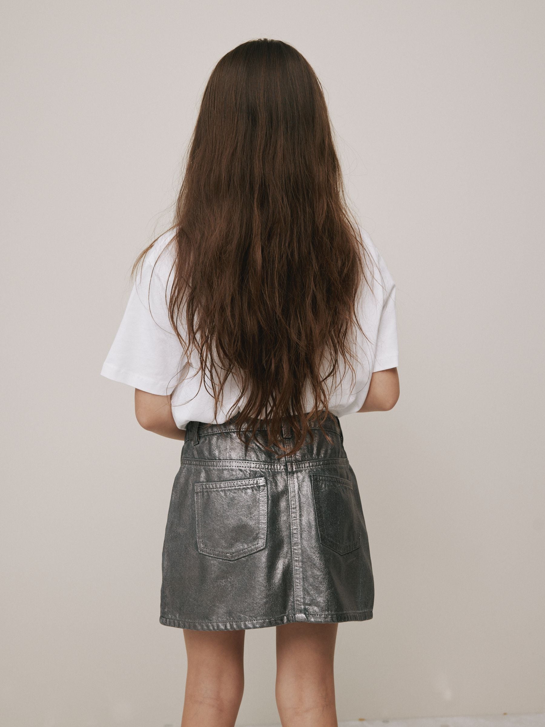 Dsiney Kidz - Charcoal Grey Foil Printed Mini Skirt (3-16yrs) image 3