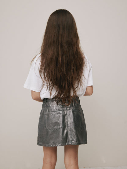 Dsiney Kidz - Charcoal Grey Foil Printed Mini Skirt (3-16yrs) image 3