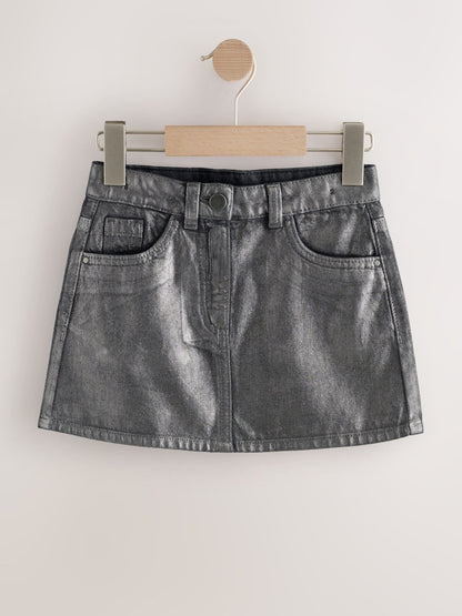 Dsiney Kidz - Charcoal Grey Foil Printed Mini Skirt (3-16yrs) image 4