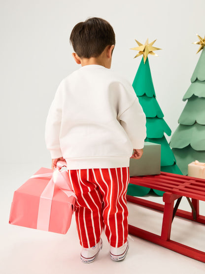 Red/White Christmas Mickey Mouse Crew Sweatshirt and Joggers Set (3mths-8yrs)