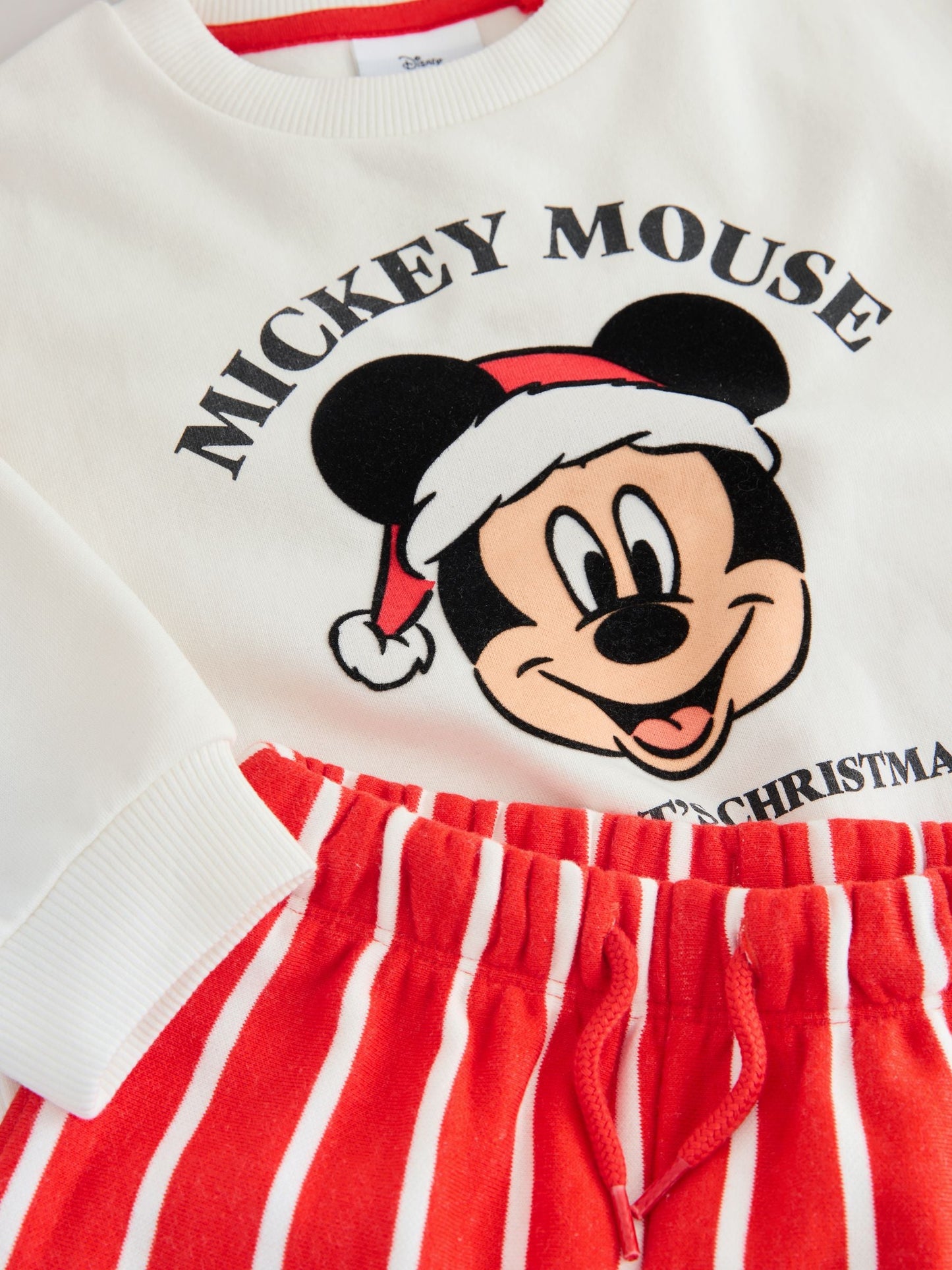 Red/White Christmas Mickey Mouse Crew Sweatshirt and Joggers Set (3mths-8yrs)