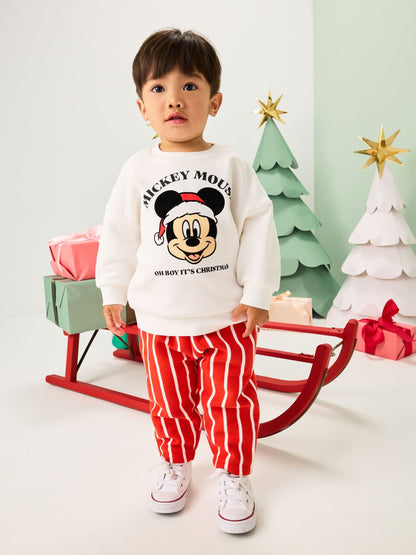 Red/White Christmas Mickey Mouse Crew Sweatshirt and Joggers Set (3mths-8yrs)