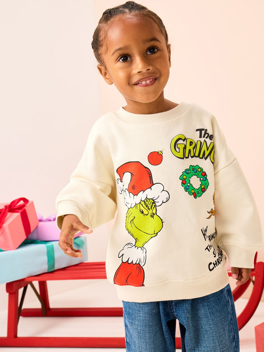 White The Grinch Crew Sweatshirt (6mths-8yrs)