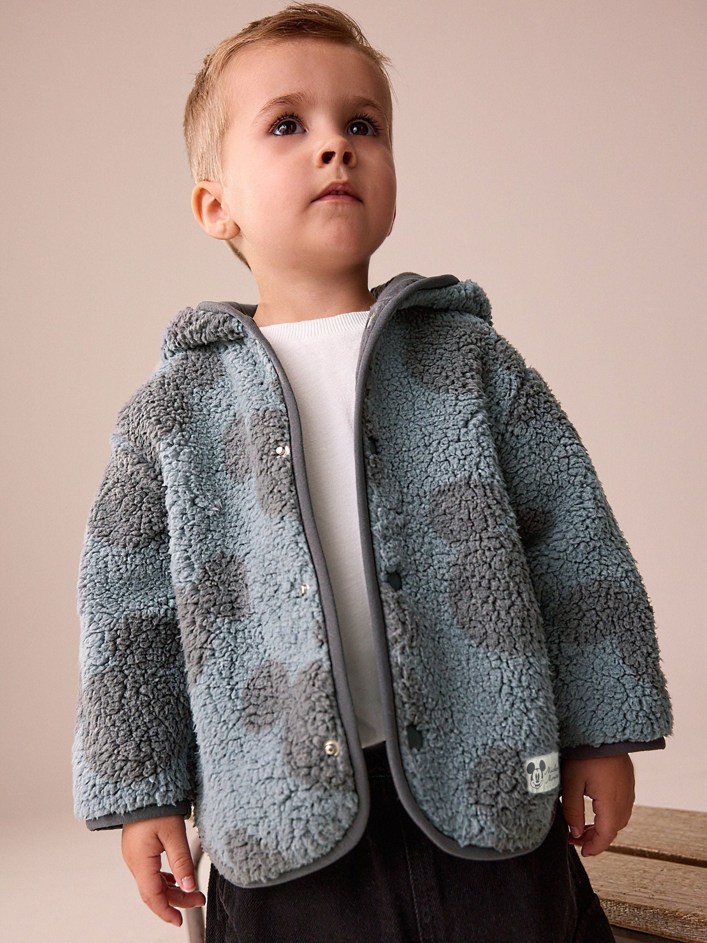 Grey Mickey Mouse Fleece Zip Through Hooded Jacket (3mths-8yrs)