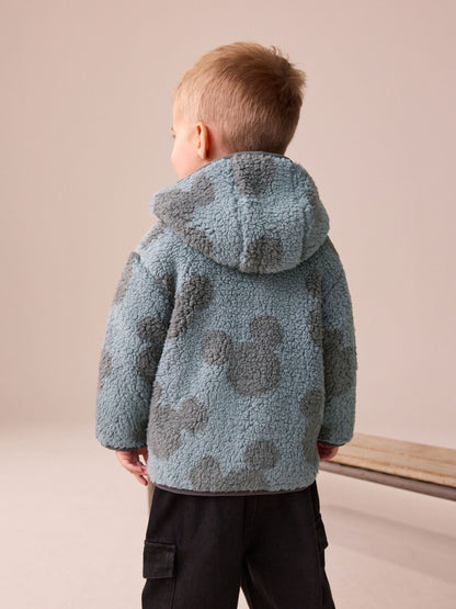 Grey Mickey Mouse Fleece Zip Through Hooded Jacket (3mths-8yrs)