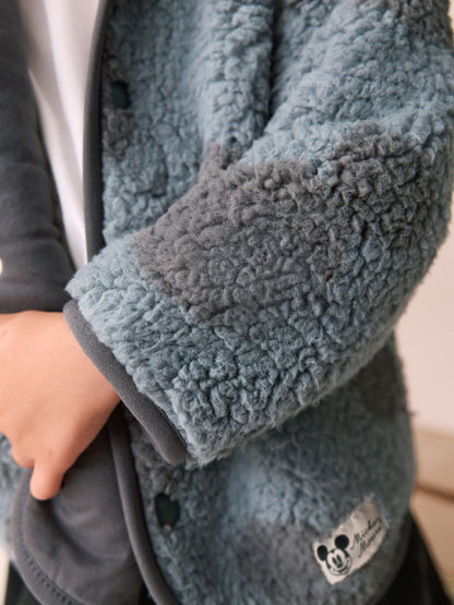 Grey Mickey Mouse Fleece Zip Through Hooded Jacket (3mths-8yrs)