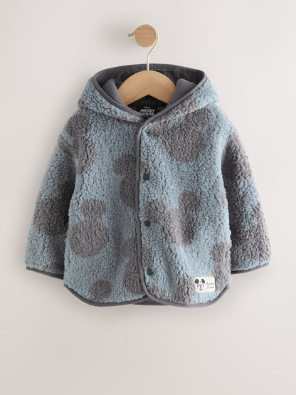 Grey Mickey Mouse Fleece Zip Through Hooded Jacket (3mths-8yrs)