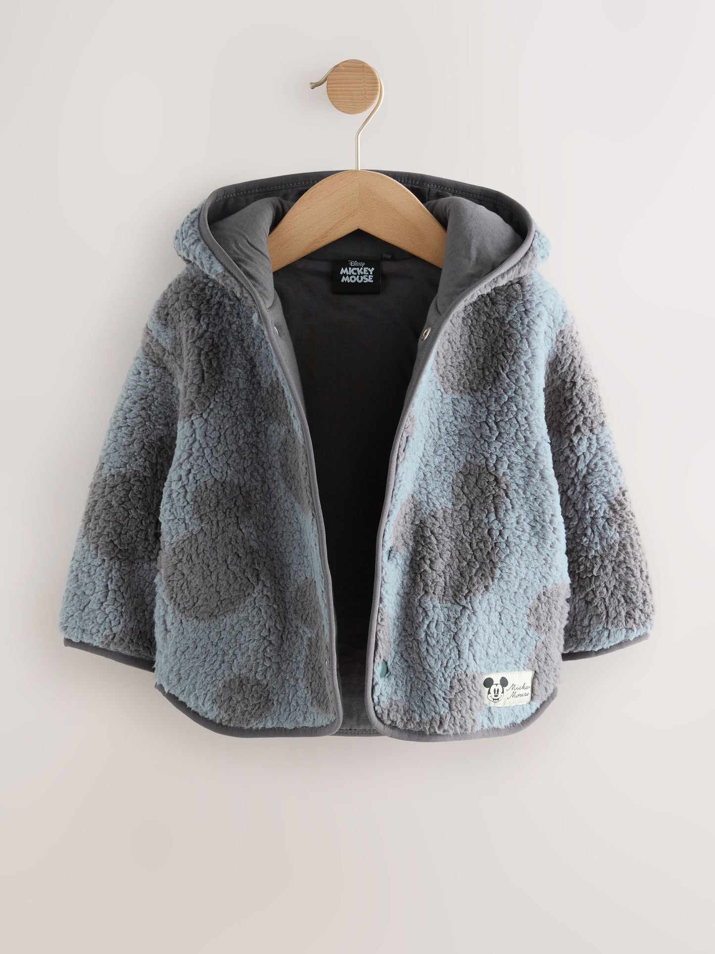 Grey Mickey Mouse Fleece Zip Through Hooded Jacket (3mths-8yrs)