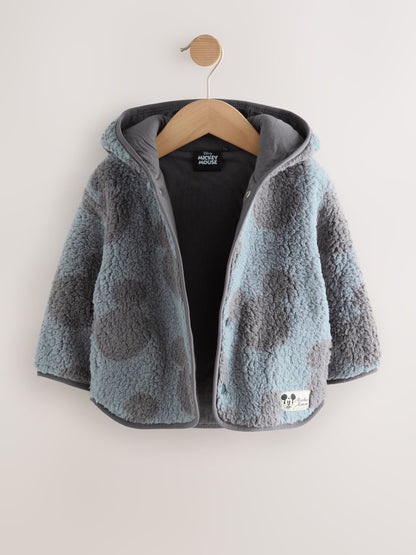 Grey Mickey Mouse Fleece Zip Through Hooded Jacket (3mths-8yrs)