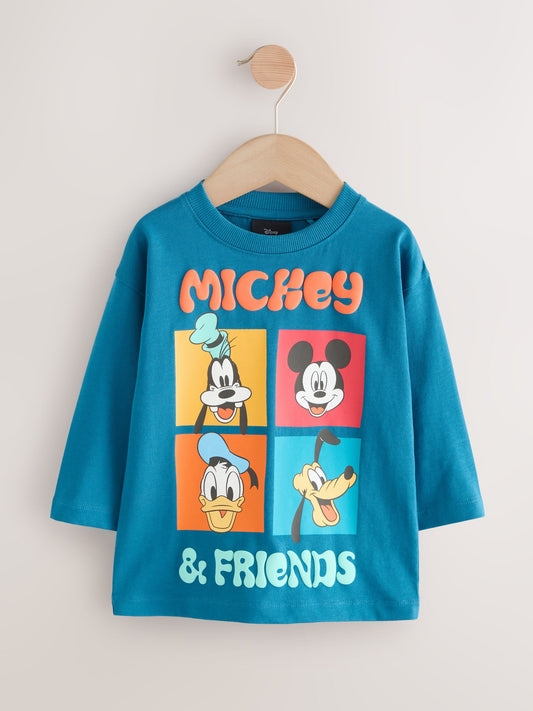 Blue Mickey Mouse Long Sleeve T-Shirt (3mths-8yrs) image 1