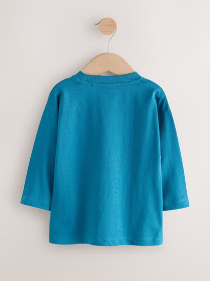 Blue Mickey Mouse Long Sleeve T-Shirt (3mths-8yrs) image 3