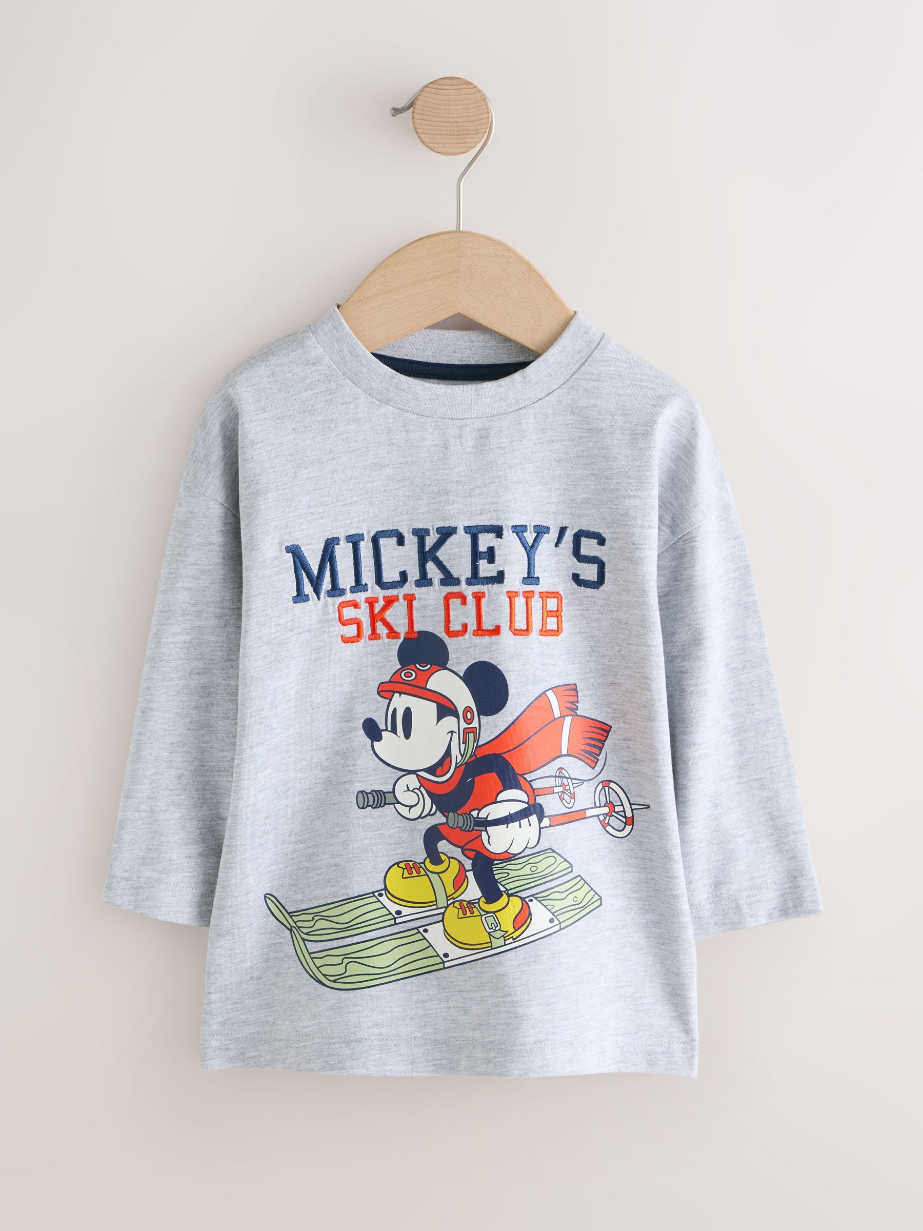 Grey Mickey Mouse Long Sleeve T-Shirt (3mths-8yrs) image 1