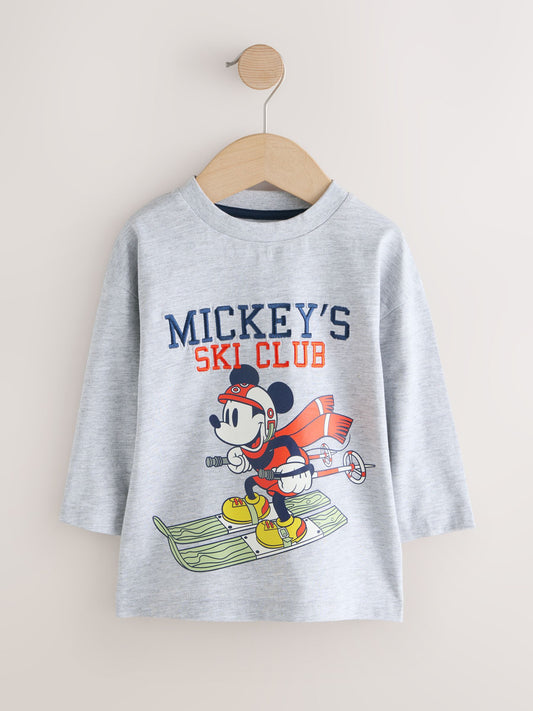 Grey Mickey Mouse Long Sleeve T-Shirt (3mths-8yrs) image 1