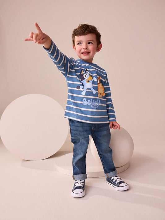 Blue/white Bluey Long Sleeve T-Shirt (6mths-8yrs) image 3