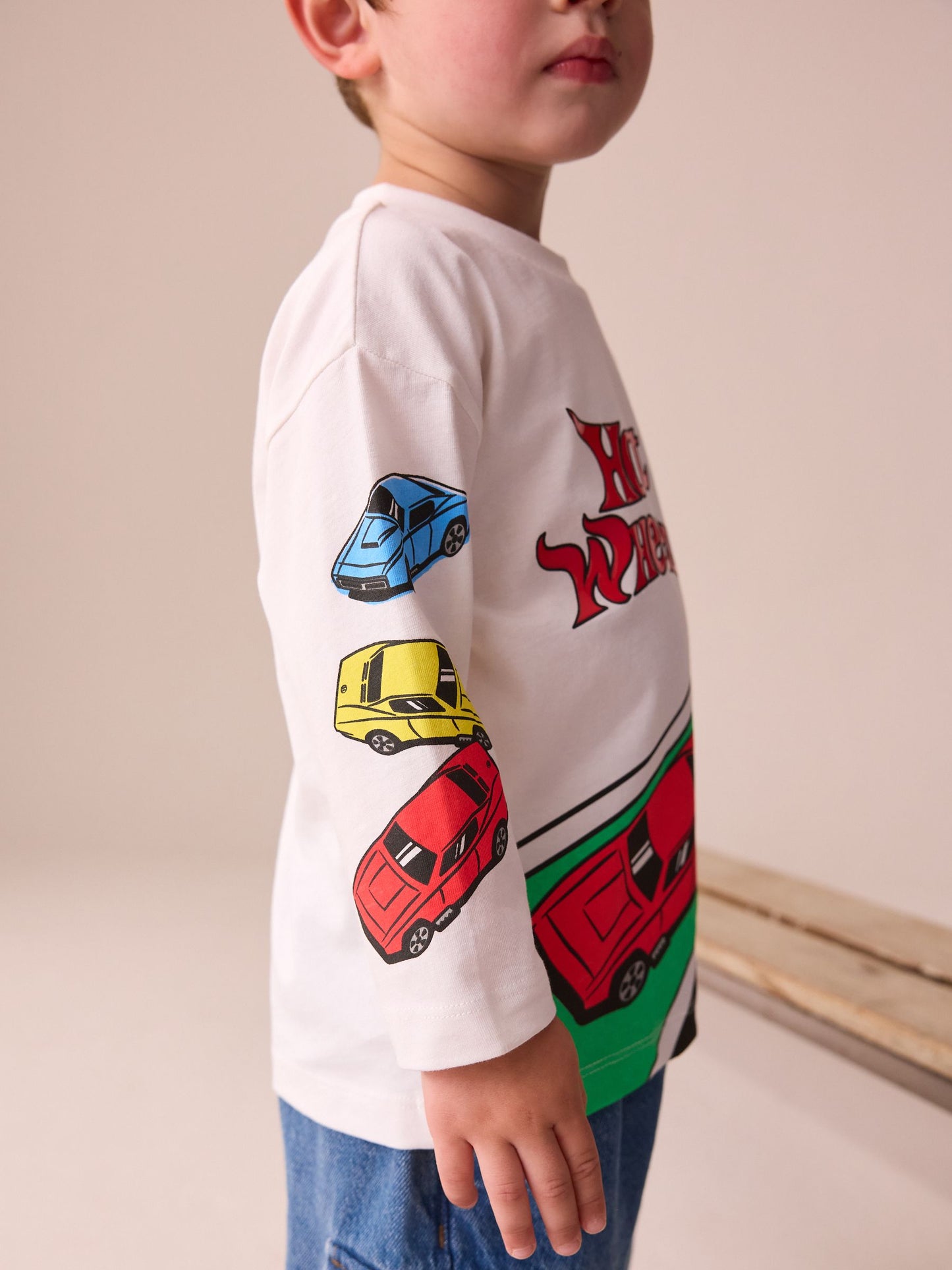 Dsiney Kidz - White Hot Wheels Long Sleeve T-Shirt (3mths-8yrs) image 4