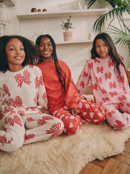 Red Bows/Hearts Joggers Pyjamas 3 Pack (3-16yrs)