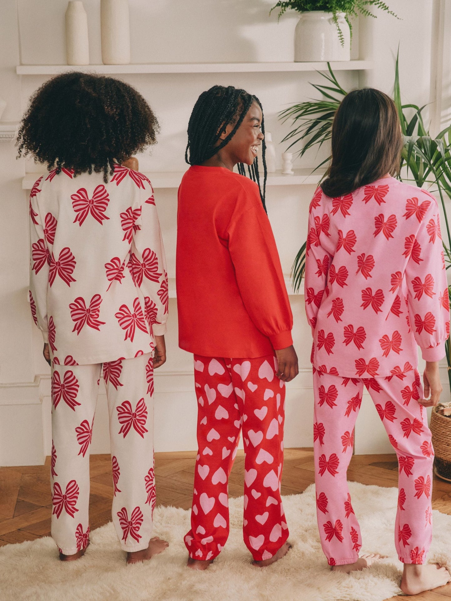Red Bows/Hearts Joggers Pyjamas 3 Pack (3-16yrs)