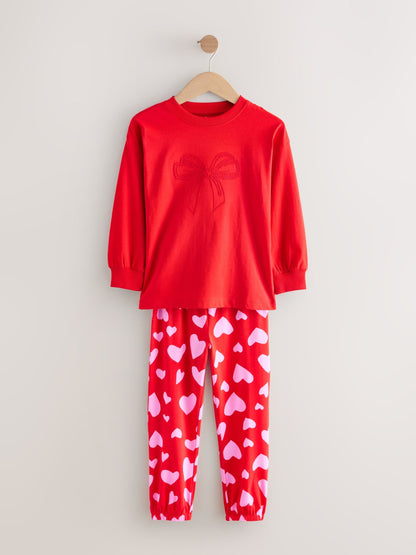 Red Bows/Hearts Joggers Pyjamas 3 Pack (3-16yrs)