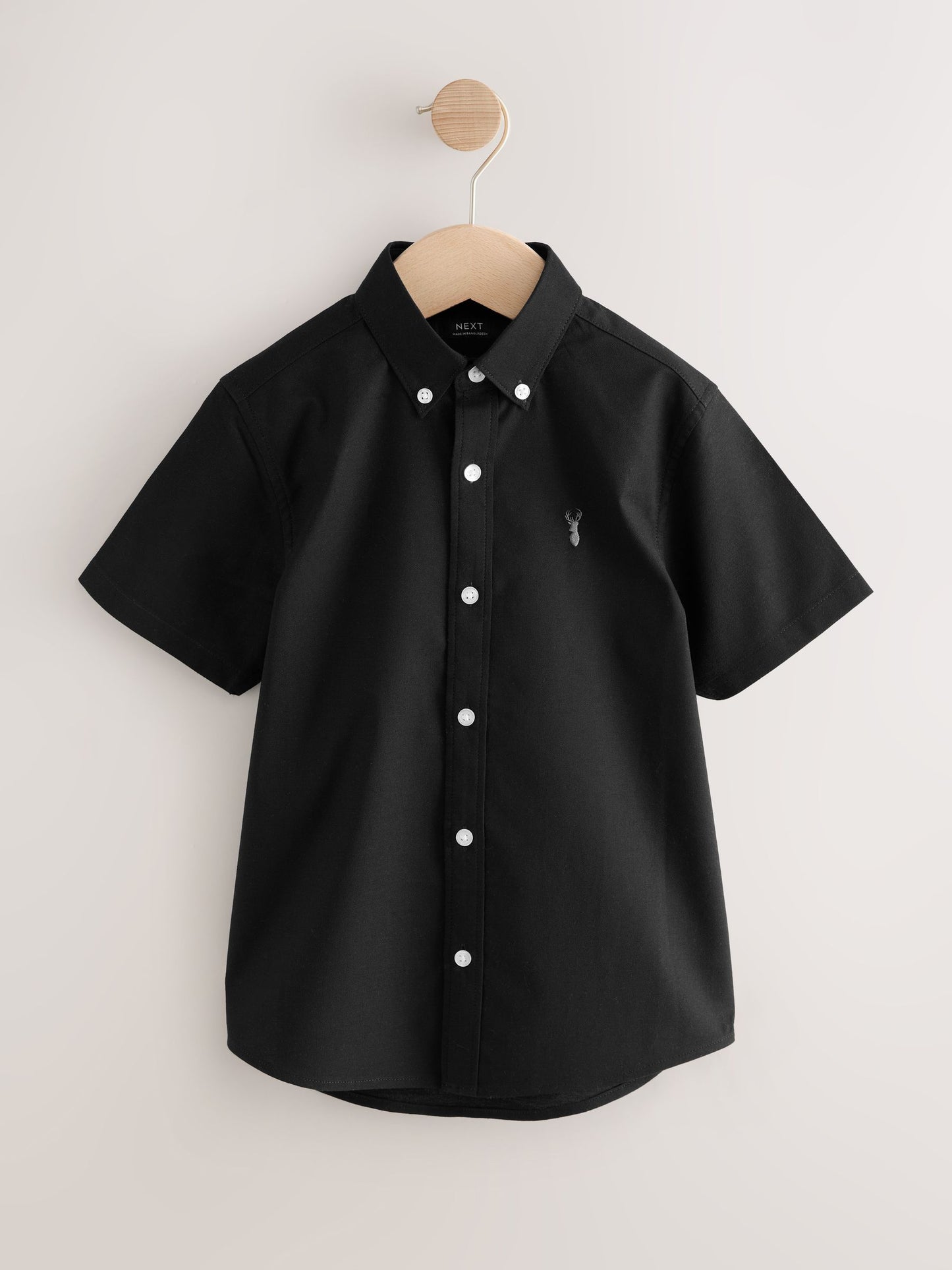 Dsiney Kidz - Black Logo Short Sleeve Cotton Rich Oxford Shirt (3-16yrs) image 1