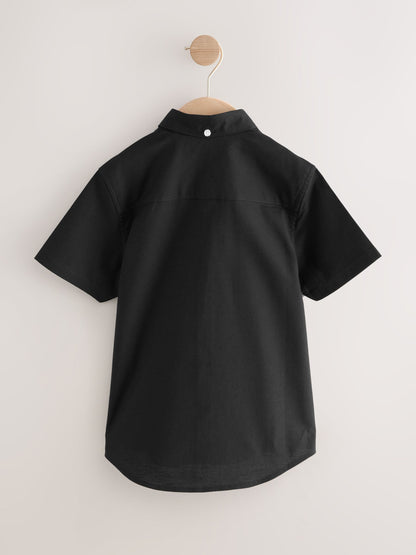 Dsiney Kidz - Black Logo Short Sleeve Cotton Rich Oxford Shirt (3-16yrs) image 2
