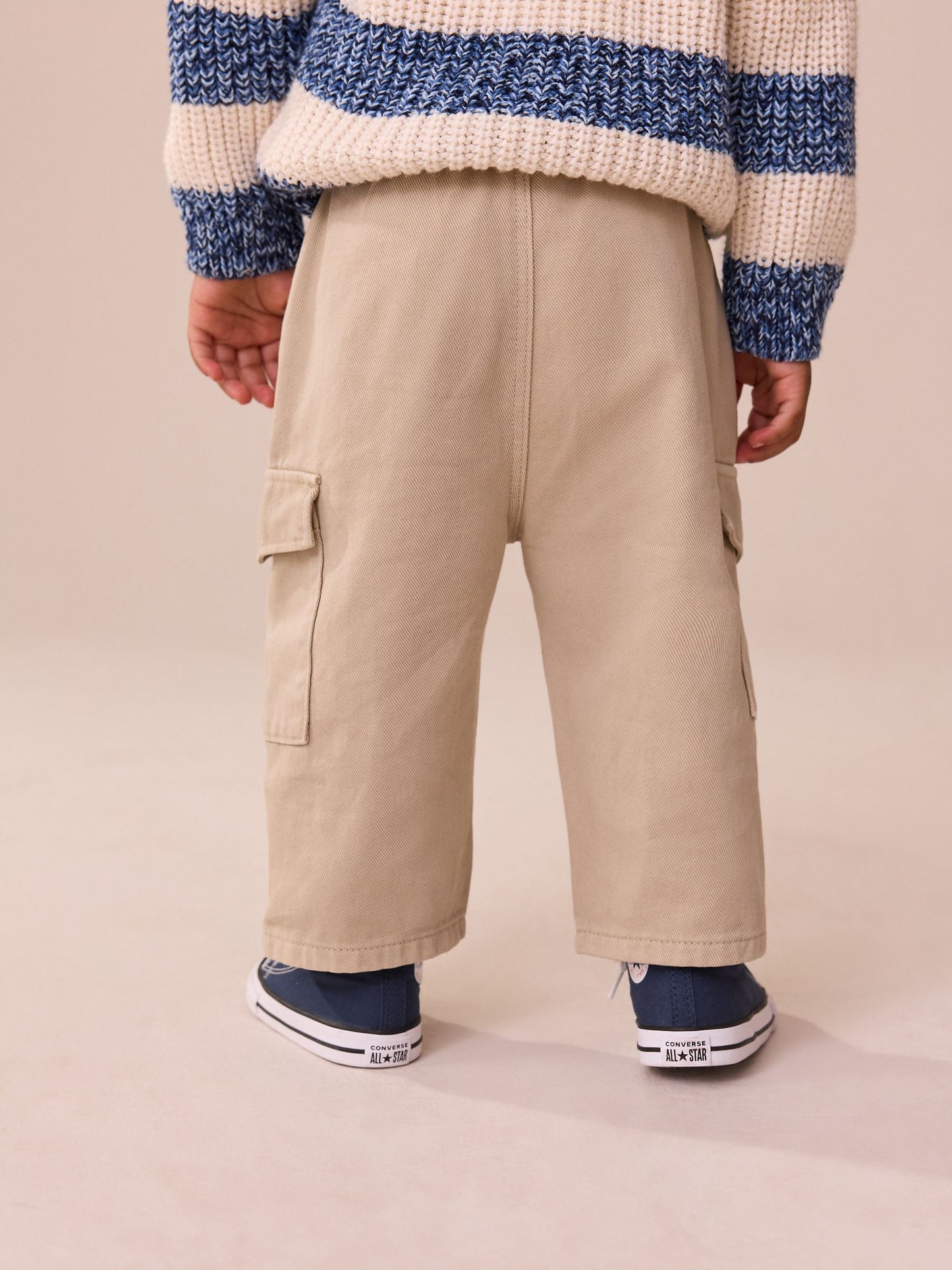 Stone Washed Wide Leg Cargo Trousers (3mths-7yrs) image 3
