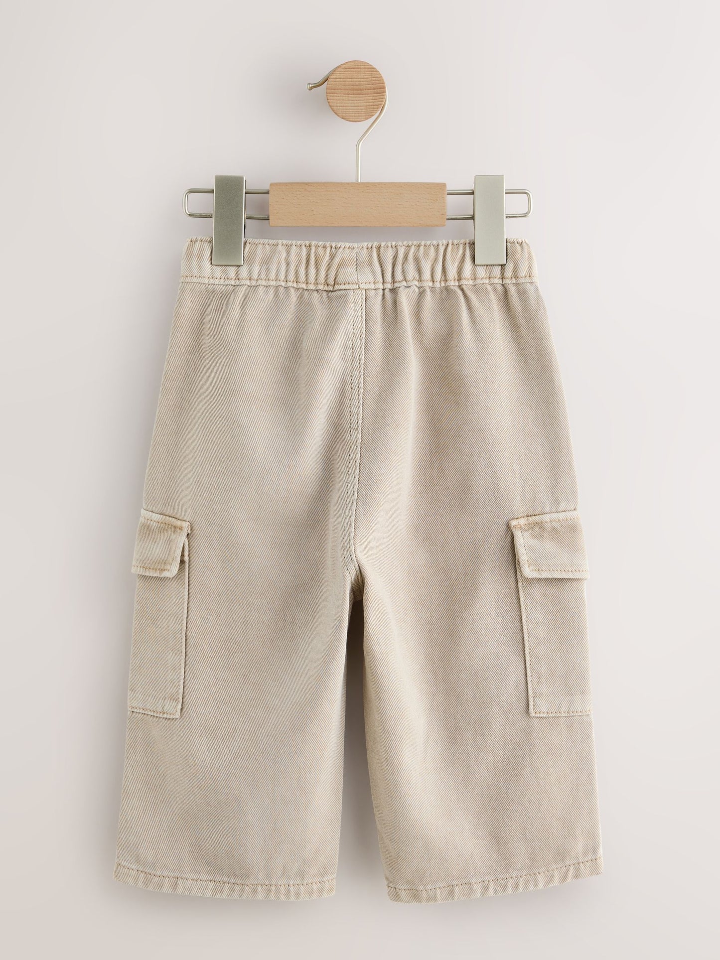 Stone Washed Wide Leg Cargo Trousers (3mths-7yrs) image 5