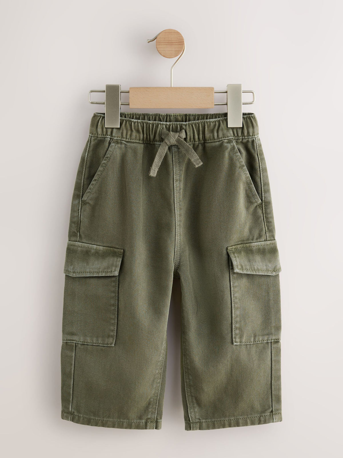 Dsiney Kidz - Khaki Green Washed Wide Leg Cargo Trousers (3mths-7yrs) image 5