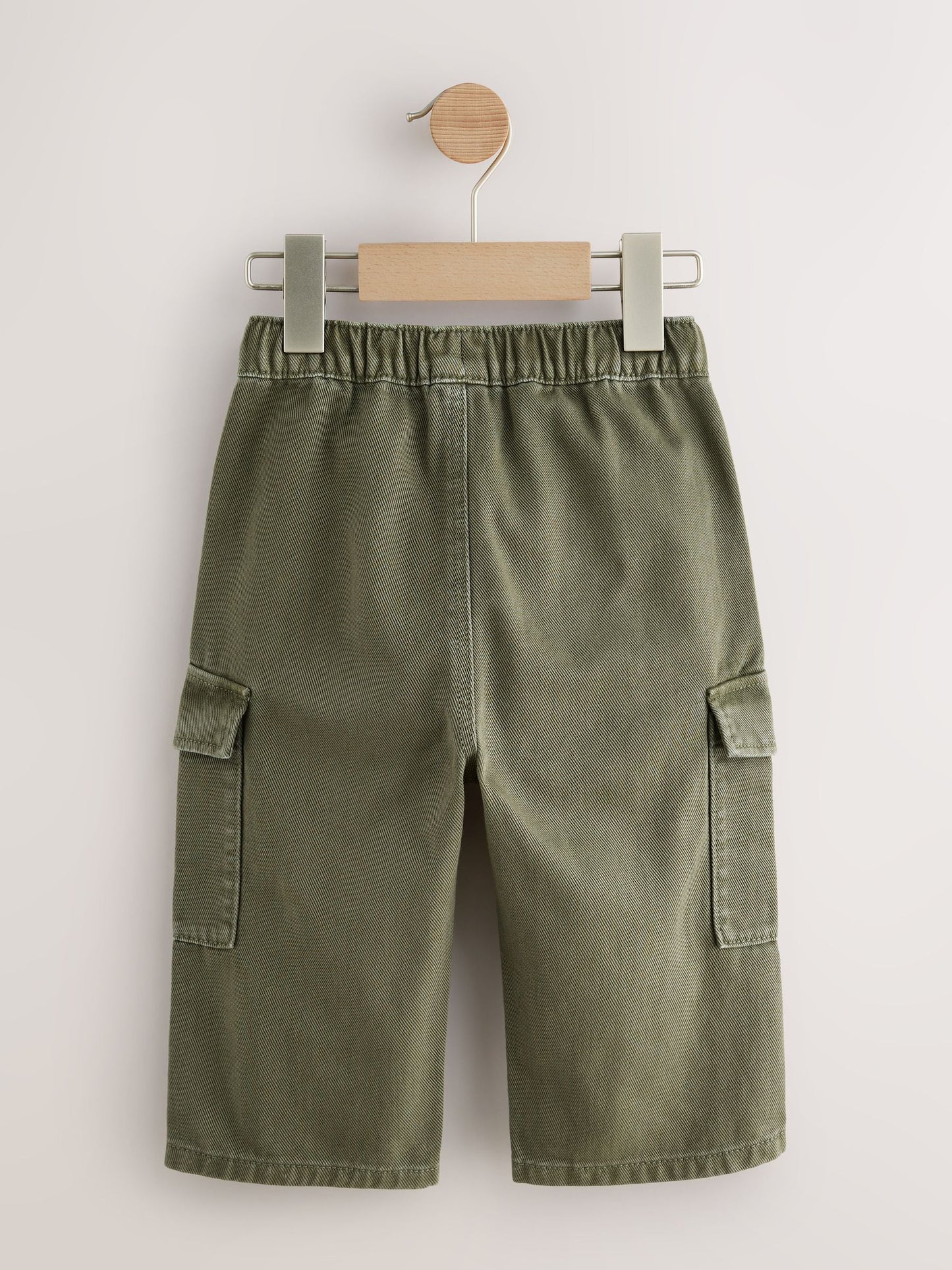 Khaki Green Washed Wide Leg Cargo Trousers (3mths-7yrs) image 6