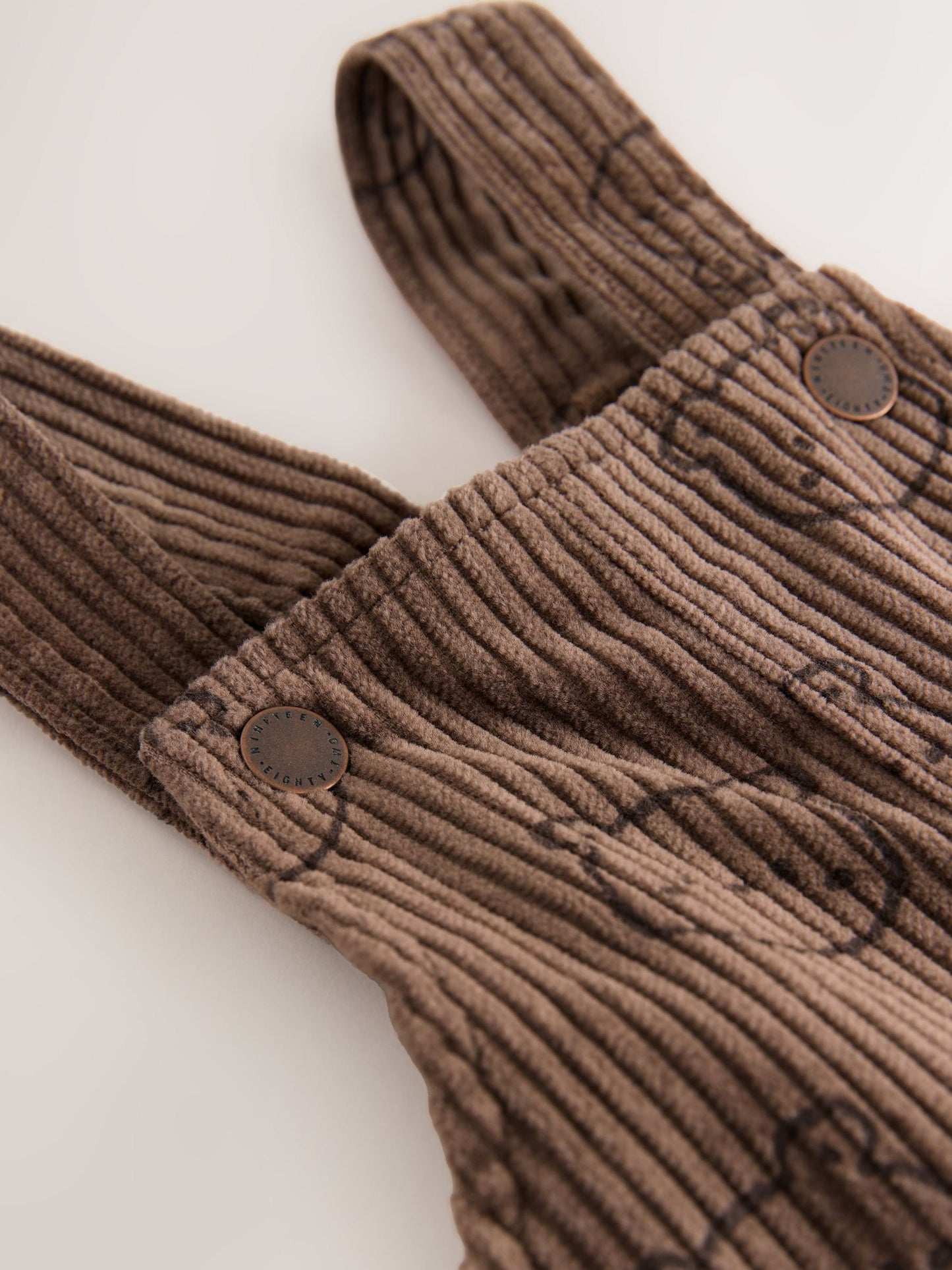Brown Bear Print Corduroy Dungarees (3mths-7yrs)