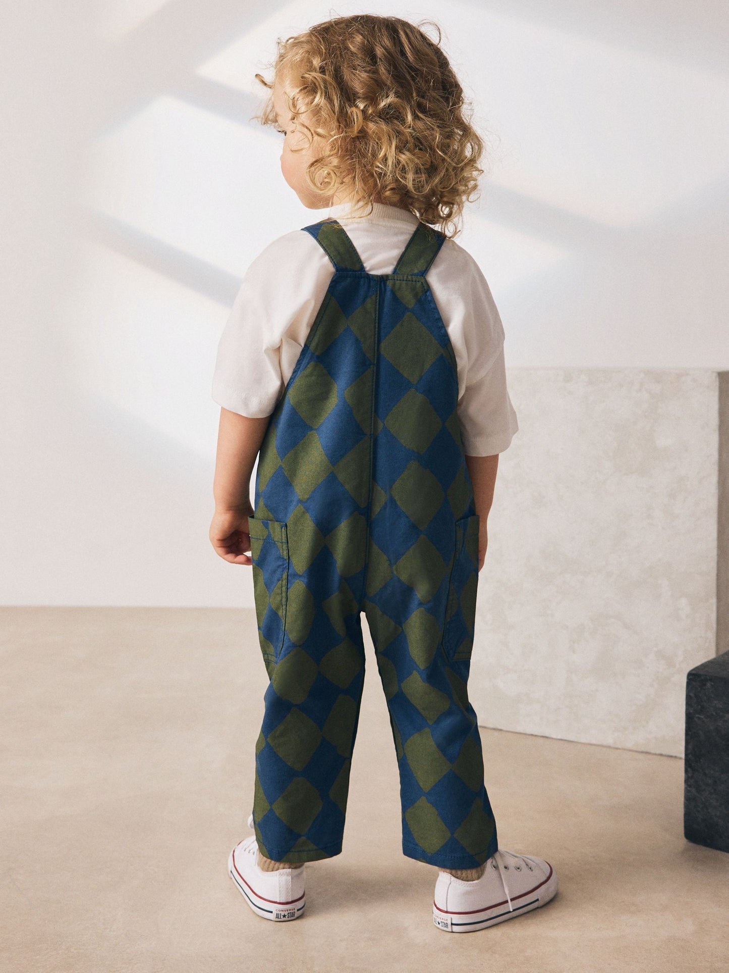 Green/Blue Harlequin Dungarees (3mths-7yrs)