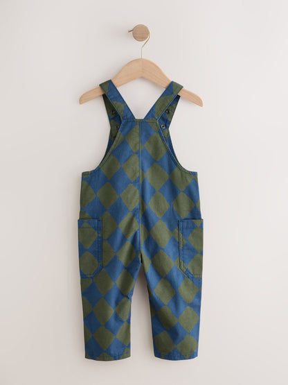 Green/Blue Harlequin Dungarees (3mths-7yrs)