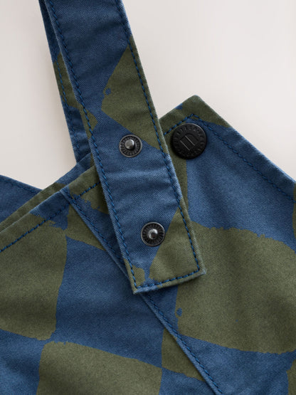 Green/Blue Harlequin Dungarees (3mths-7yrs)